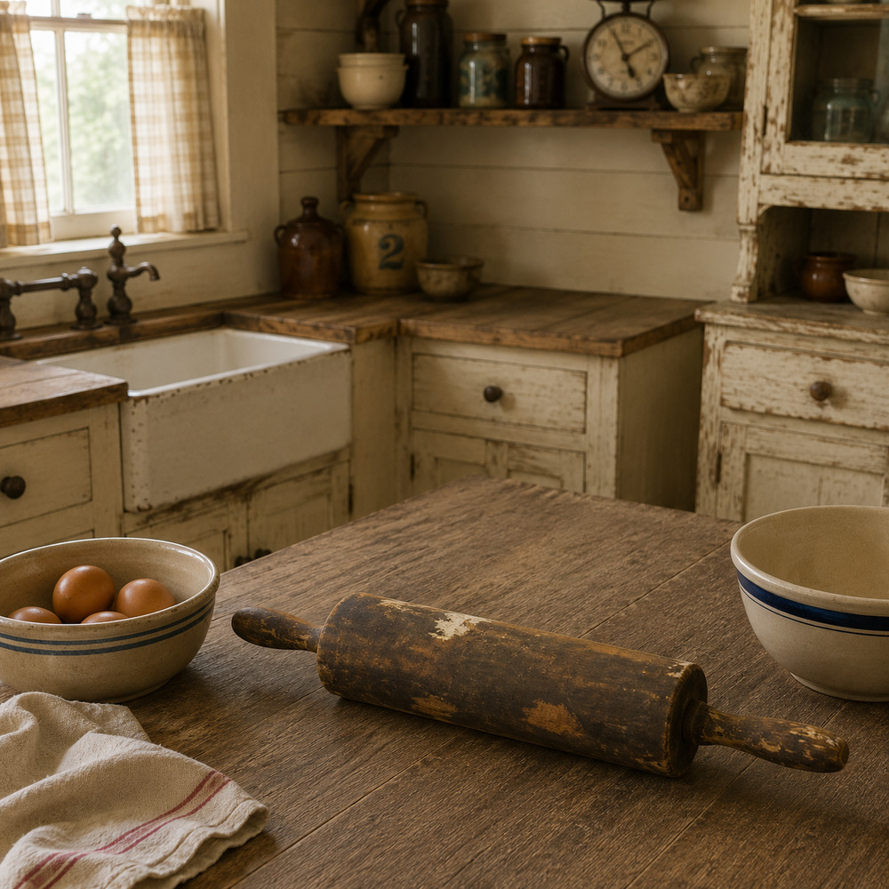 Vintage Primitive Wood Rolling Pin